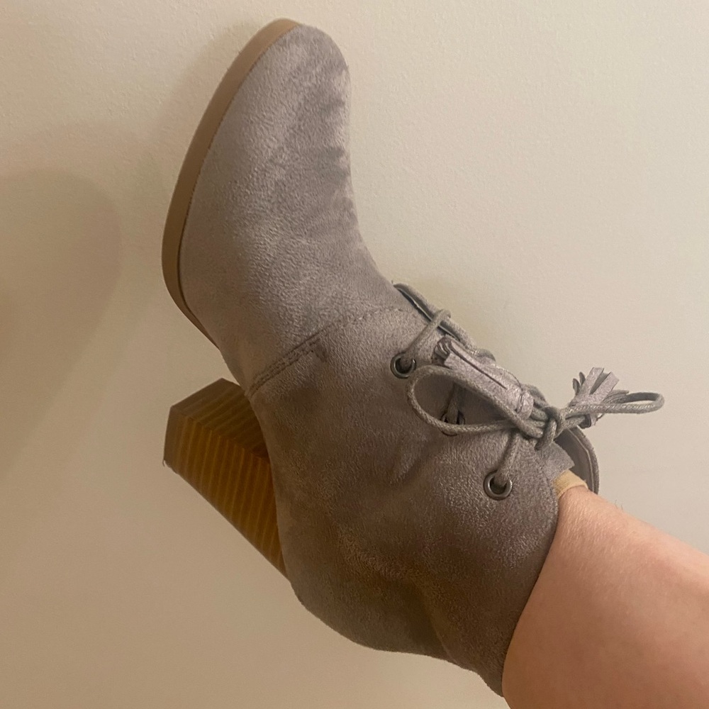 JG Gray Suede Booties Size 7